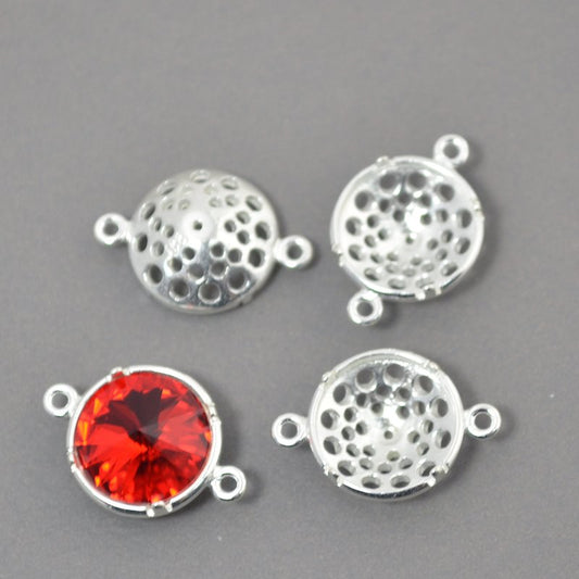 Rivoli Setting - ID 12mm Turtleback Link - Bright Silver