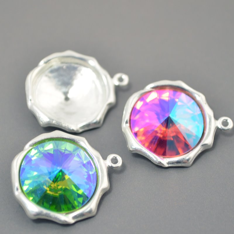 Rivoli Setting - ID 18mm Art Nouveau Bezel - Bright Silver