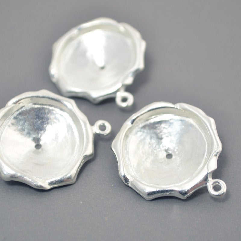 Rivoli Setting - ID 18mm Art Nouveau Bezel - Bright Silver