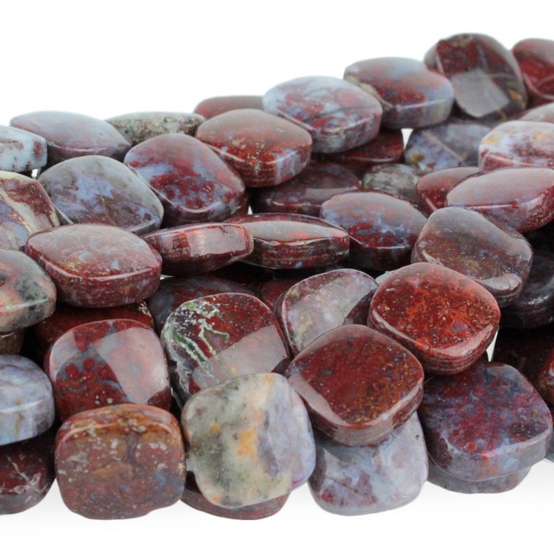 Red Lightning Agate   12mm Square 8in