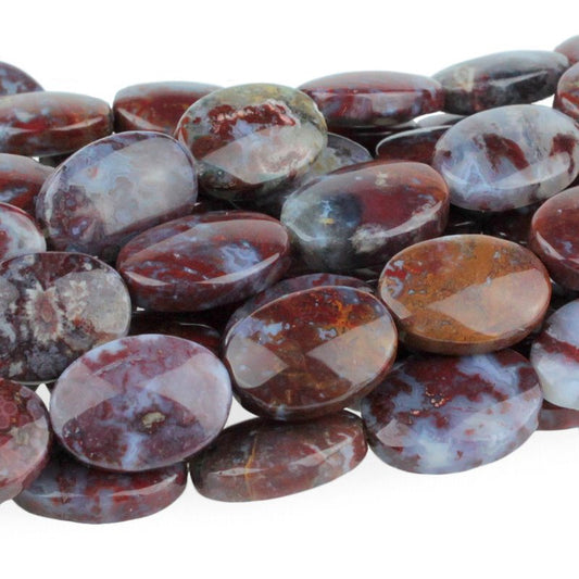 Red Lightning Agate   10x14mm Oval 8in