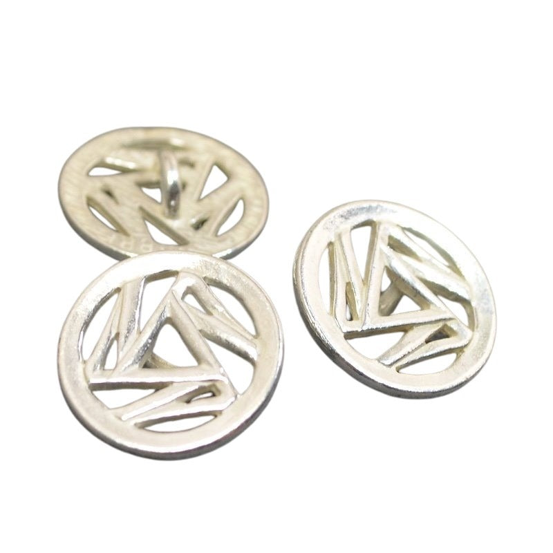 Metal Buttons -  Triskelion - Bright Silver