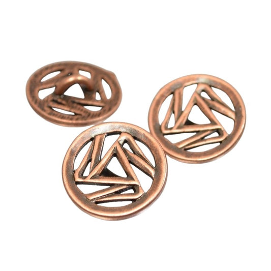 Metal Buttons -  Triskelion - Antiqued Copper