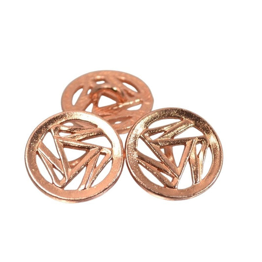 Metal Buttons -  Triskelion - Bright Copper