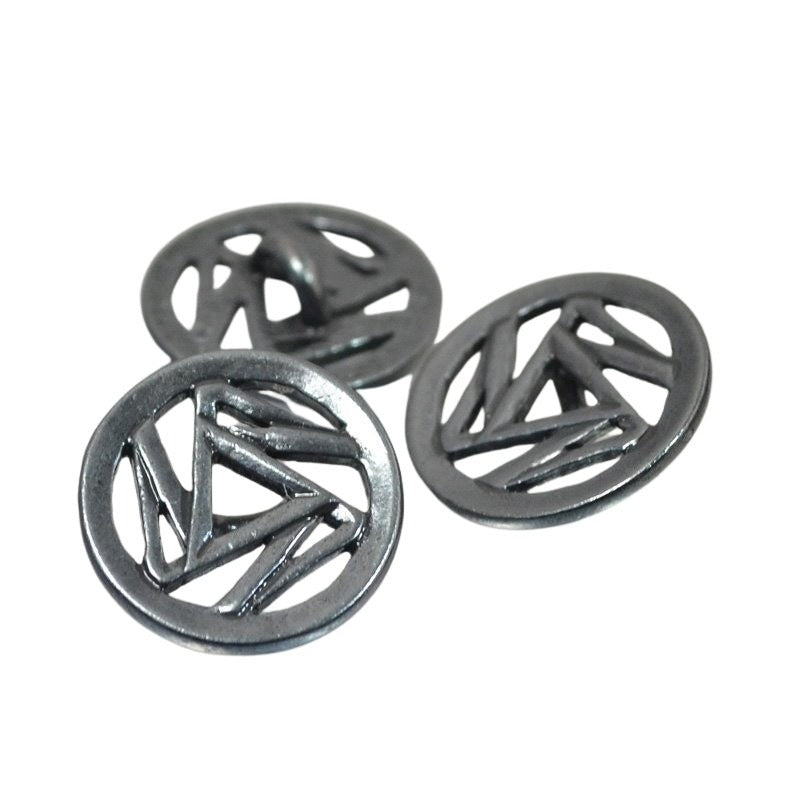 Metal Buttons -  Triskelion - Gunmetal