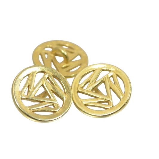 Metal Buttons -  Triskelion - Bright Gold Plated
