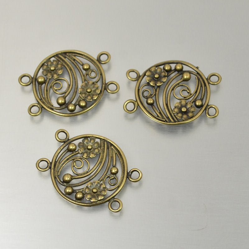 Link -  Nosy Posy Round 2 Loop - Antiqued Brass