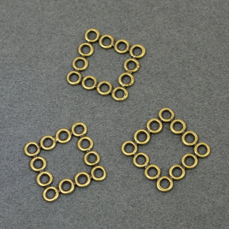 Link -  Square of Circles - Antiqued Brass