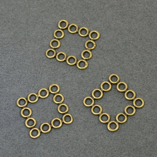 Link -  Square of Circles - Antiqued Brass