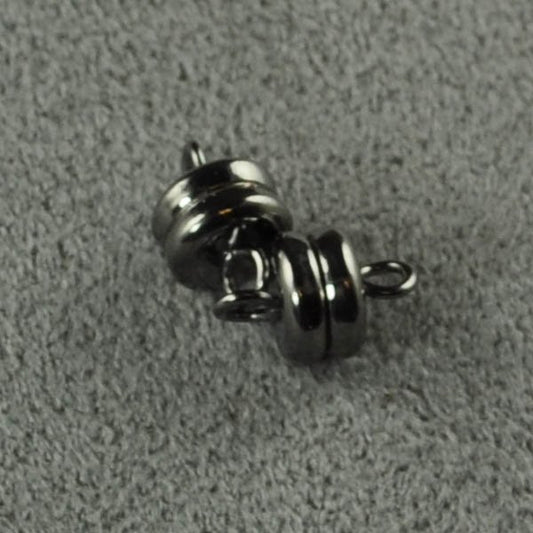 Magnetic Clasp Basic Flat Round - 6mm - Gunmetal (6)