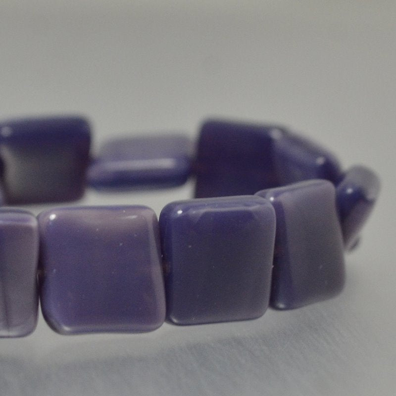 Czech Glass - 9mm Square Tablets - Plum Silk (15)