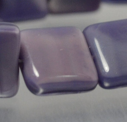 Czech Glass - 9mm Square Tablets - Plum Silk (15)