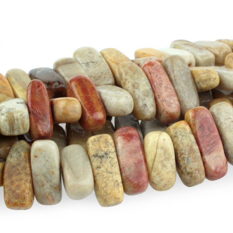 Fossil Coral   5x15mm Flat Chip 8in