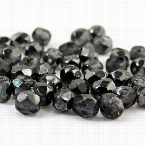 Fire Polish Faceted Round - 4mm - Crystal Earthtone Metallic Ice (50)