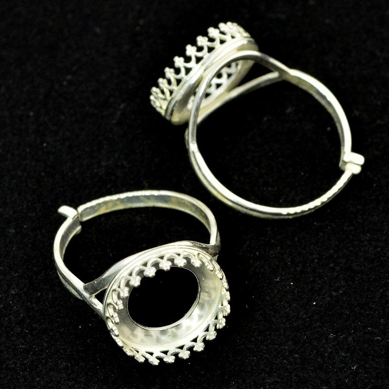 Rivoli Setting - ID 14mm Crown Bezel Ring - Bright Silver