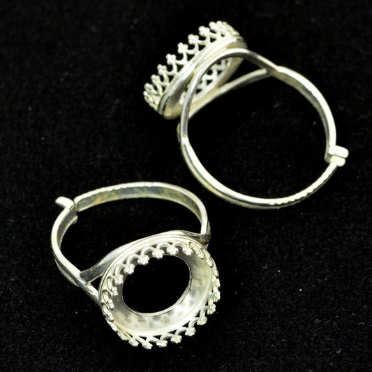 Rivoli Setting - ID 14mm Crown Bezel Ring - Bright Silver