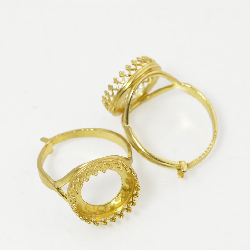 Rivoli Setting - ID 14mm Crown Bezel Ring - Bright Brass