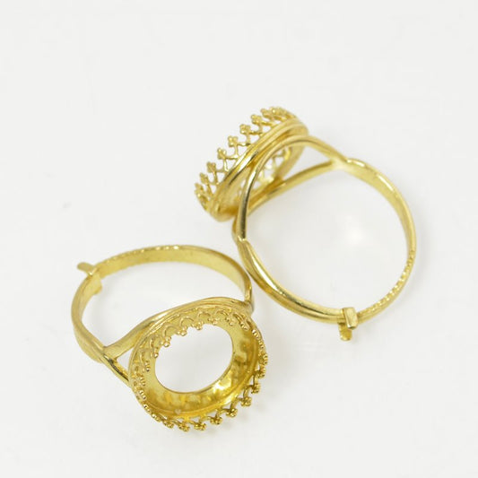 Rivoli Setting - ID 14mm Crown Bezel Ring - Bright Brass