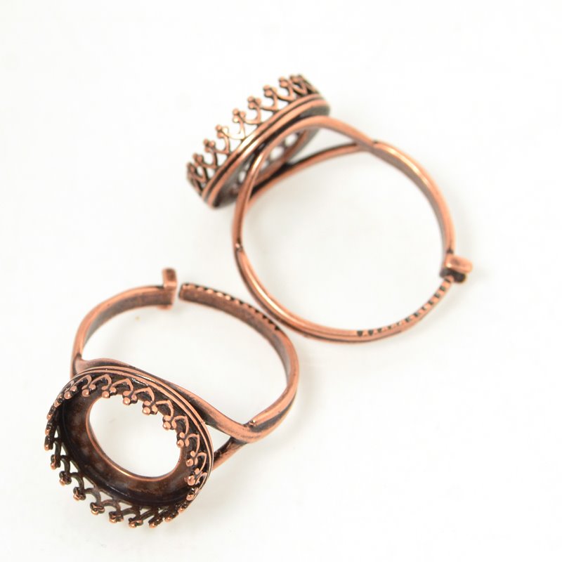 Rivoli Setting - ID 14mm Crown Bezel Ring - Antiqued Copper