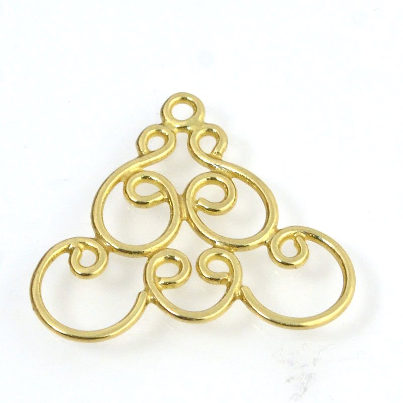 Link / Connector - Whirly Curly - Bright Brass