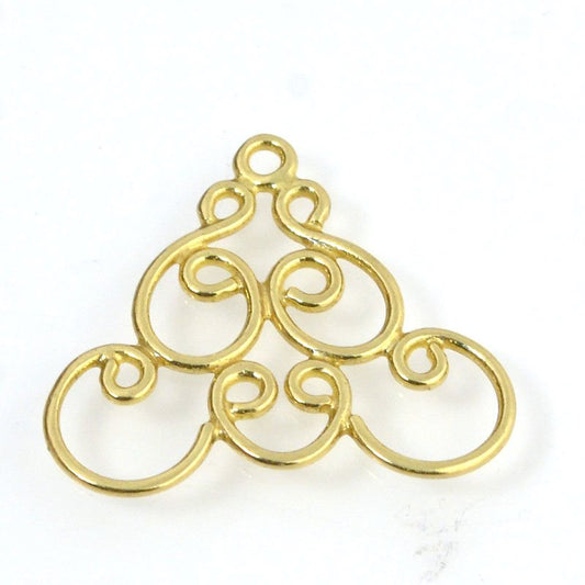 Link / Connector - Whirly Curly - Bright Brass