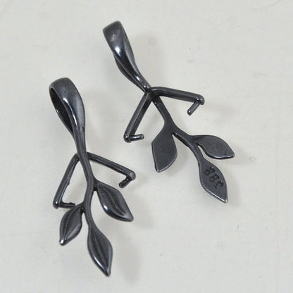 Pinch Bail -  Leafy Vine for Side Drilled - Gunmetal