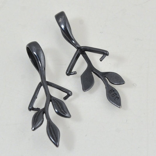 Pinch Bail -  Leafy Vine for Side Drilled - Gunmetal