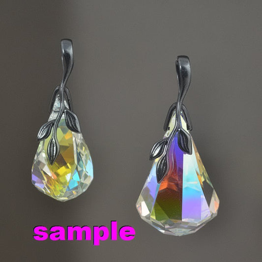 Pinch Bail -  Leafy Vine for Side Drilled - Gunmetal