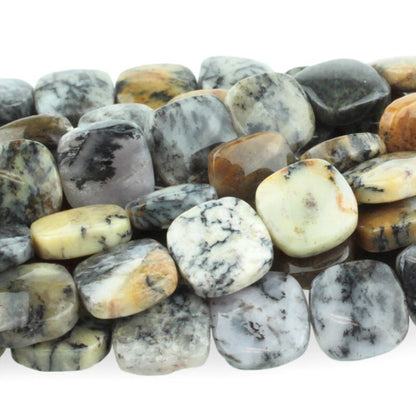 Black Moss Opal   12mm Square 8in