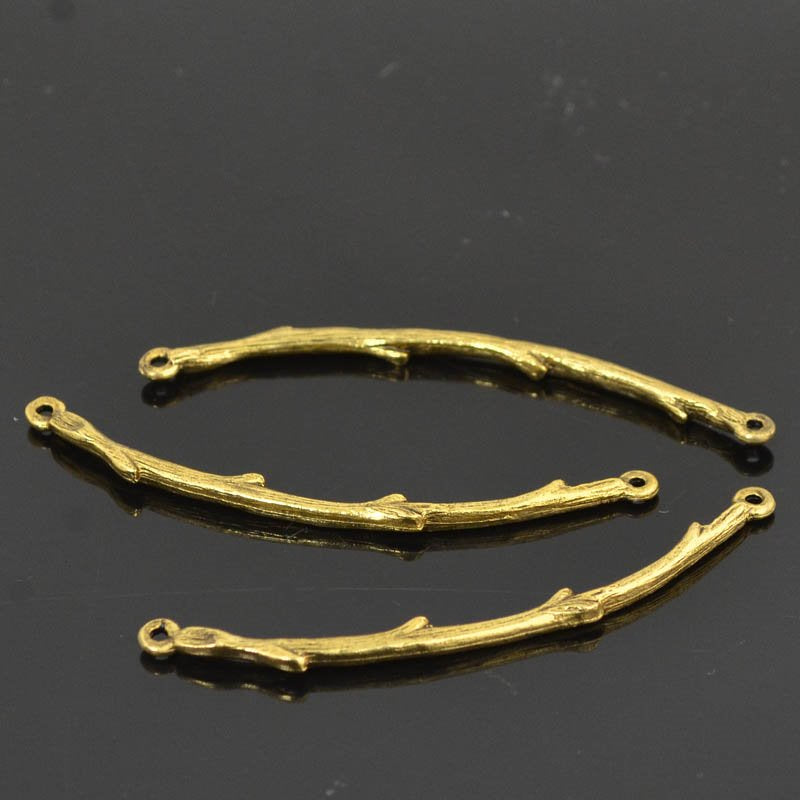 Connector Link - 55mm Twig - Antique Gold