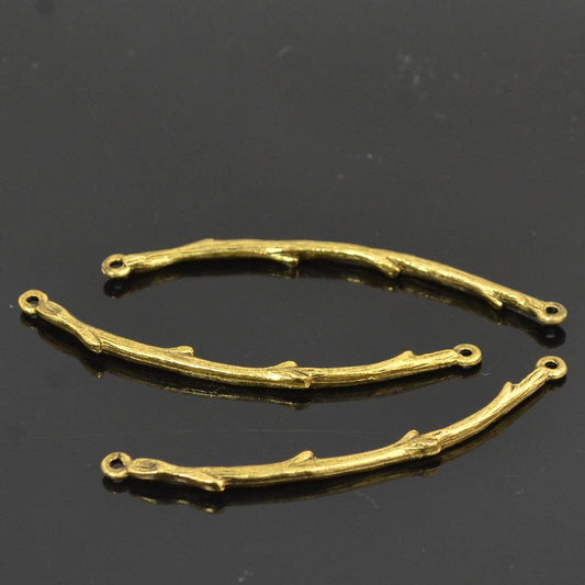 Connector Link - 55mm Twig - Antique Gold