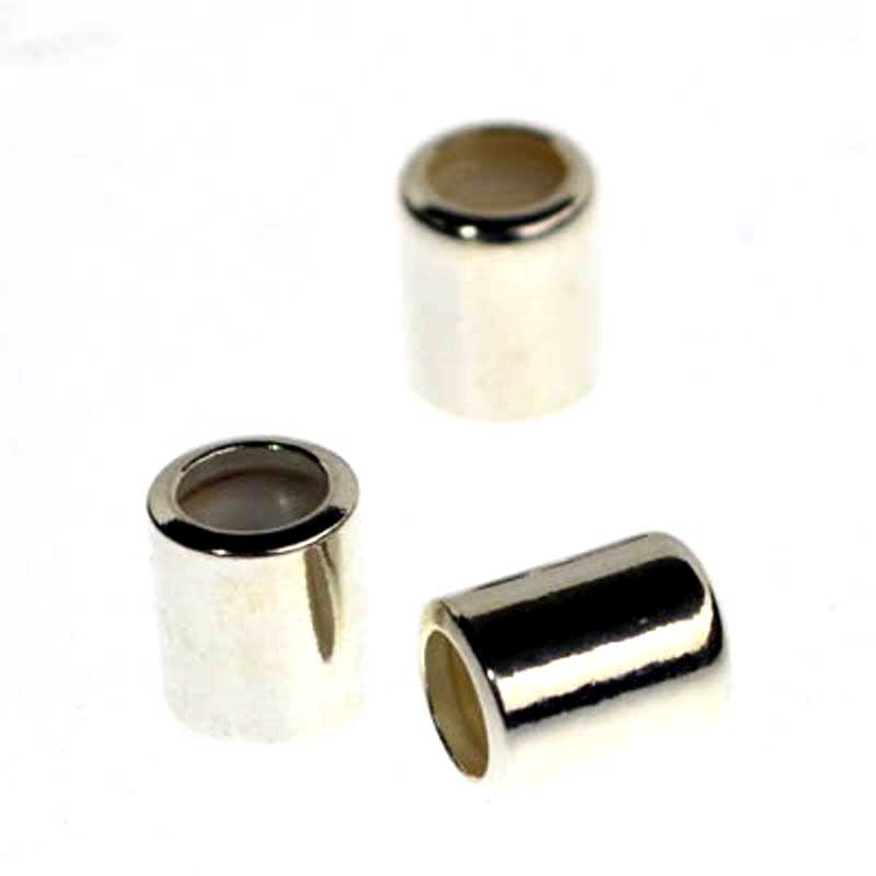 Silicone Filled Slider Smart Bead - 7mm Tube - Silver