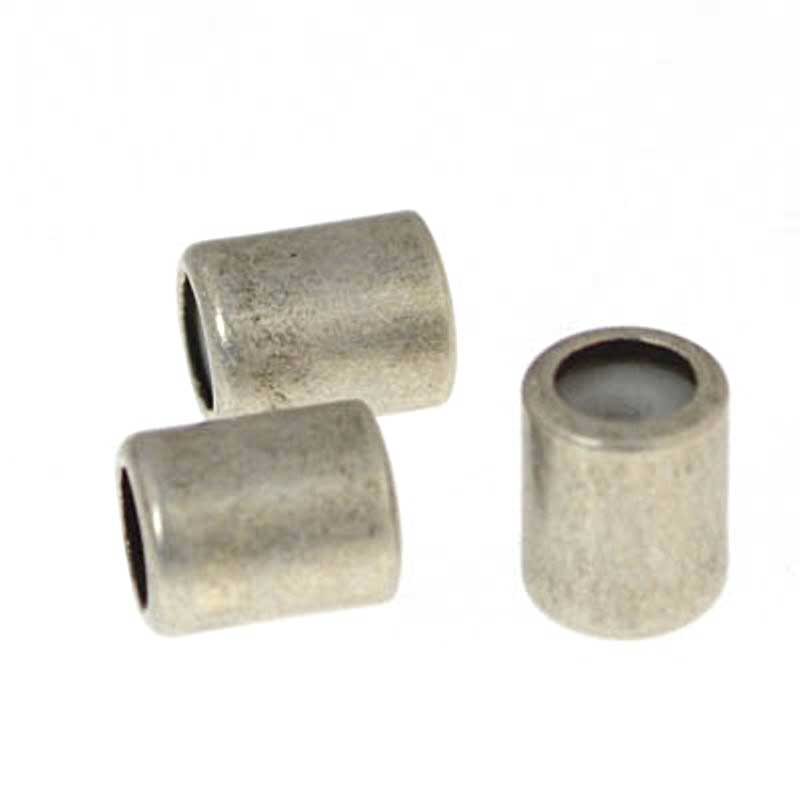 Silicone Filled Slider Smart Bead - 7mm Tube - Antiqued Silver