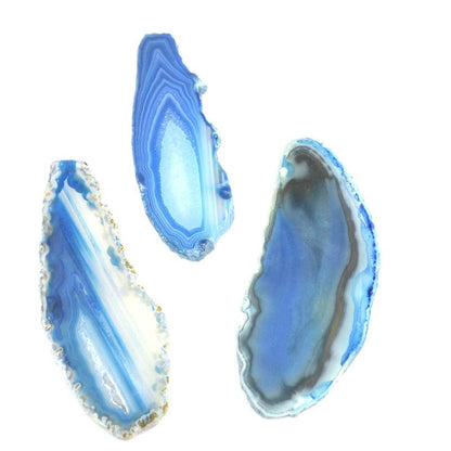 Stone -  Polished Freeform Agate Slice - Ocean Blue