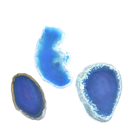 Stone -  Polished Freeform Agate Slice - Ocean Blue