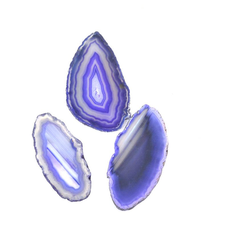 Stone -  Polished Freeform Agate Slice - Purple Blue