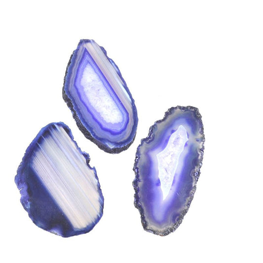 Stone -  Polished Freeform Agate Slice - Purple Blue