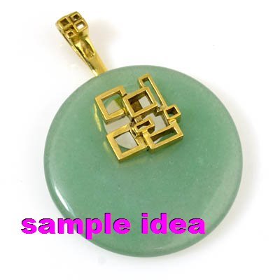 Bail -  Geometric Squares for 14mm Hole Donut - Bright Brass