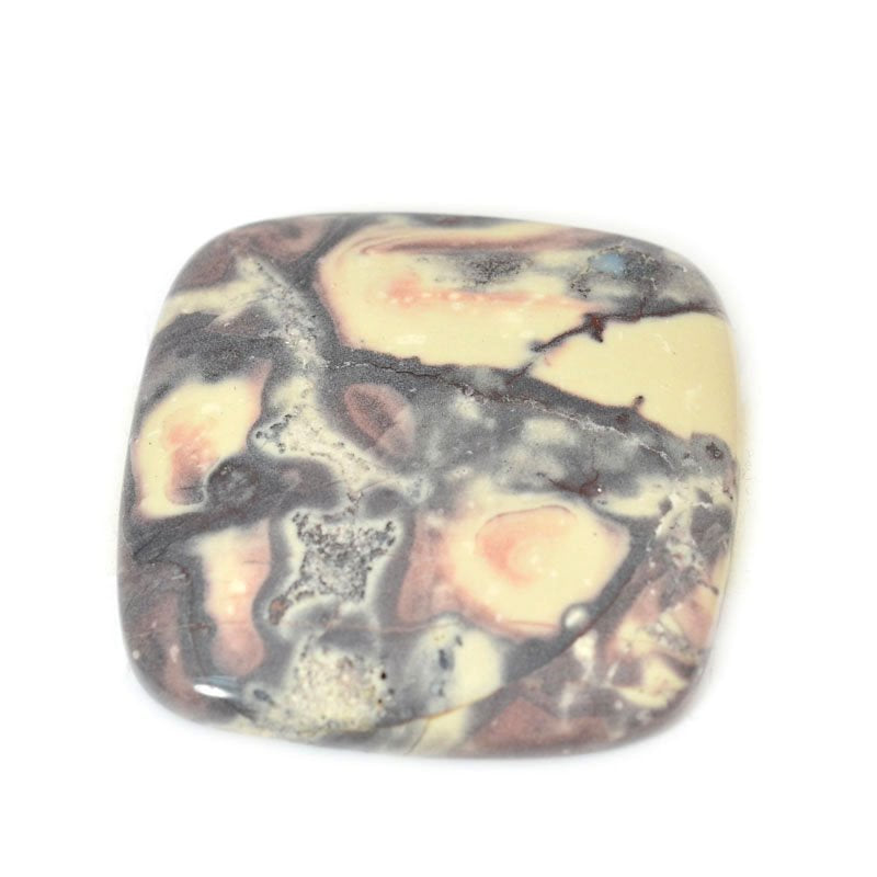 Stone -  Square Cushion Cabochon - Porcelain Jasper