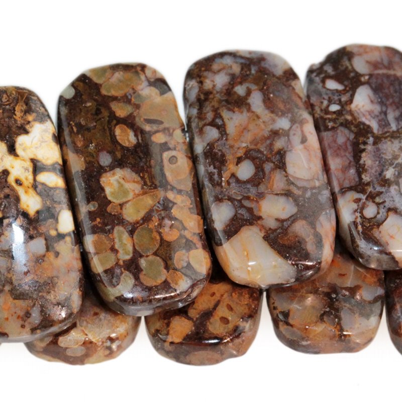 Fire Opal   20x10mm Dbl Drill 8in