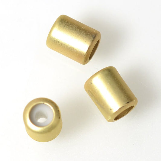 Silicone Filled Slider Smart Bead - 7mm Tube - Satin Hamilton Gold
