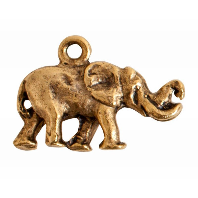 Small Elephant Charm   Antique Gold Each