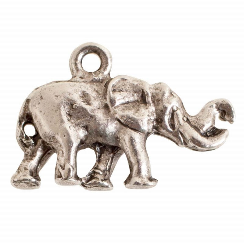 Small Elephant Charm   Ant Silver Each