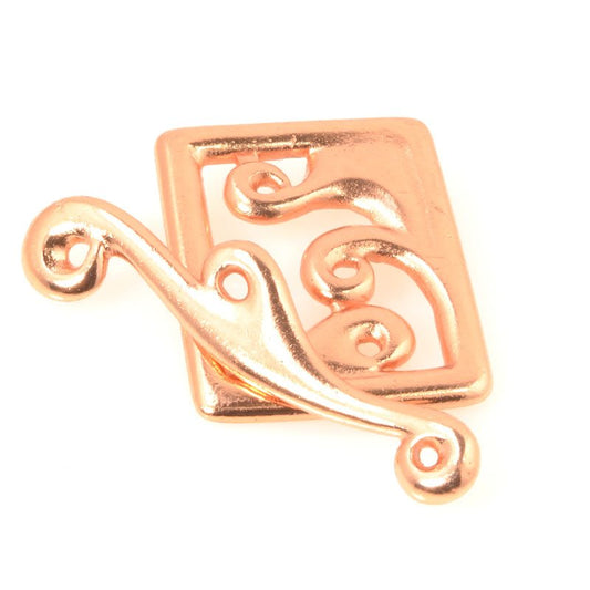 Toggle Clasp -  Framed Waves - Bright Copper