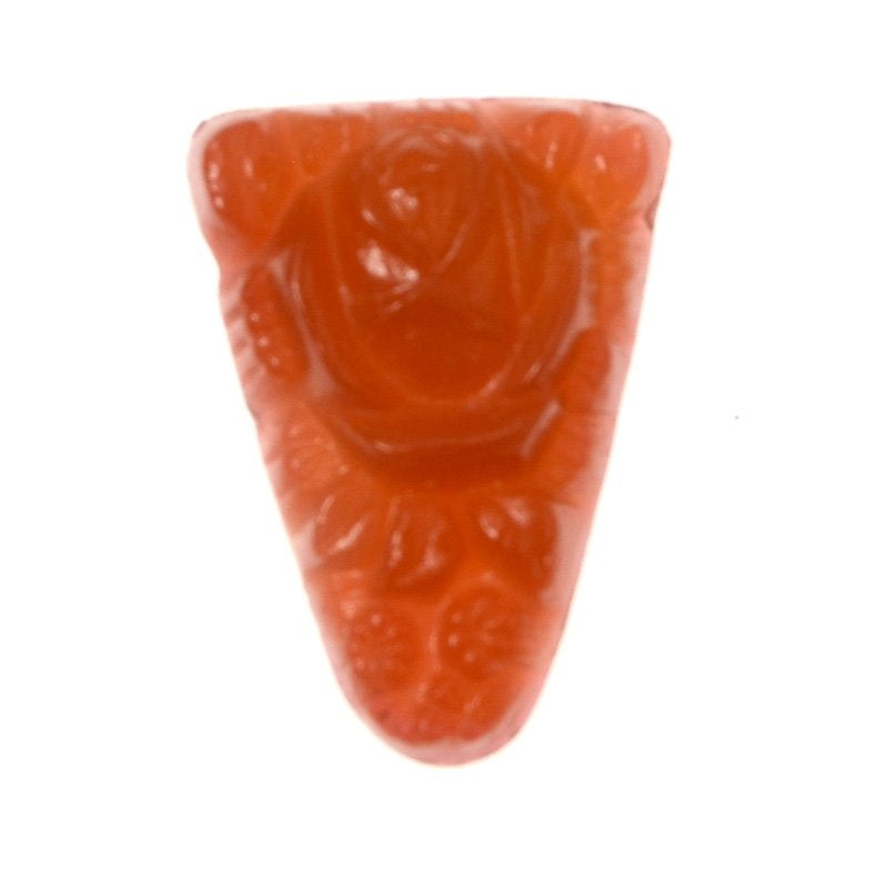 Molded Glass Cabochon - 13x18mm Rose Keystone - Carnelian Orange