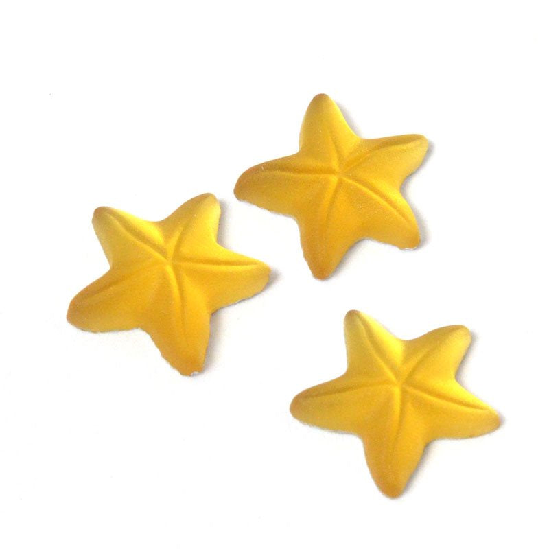 Glass Cabochon - 8mm Starfish - Matte Topaz