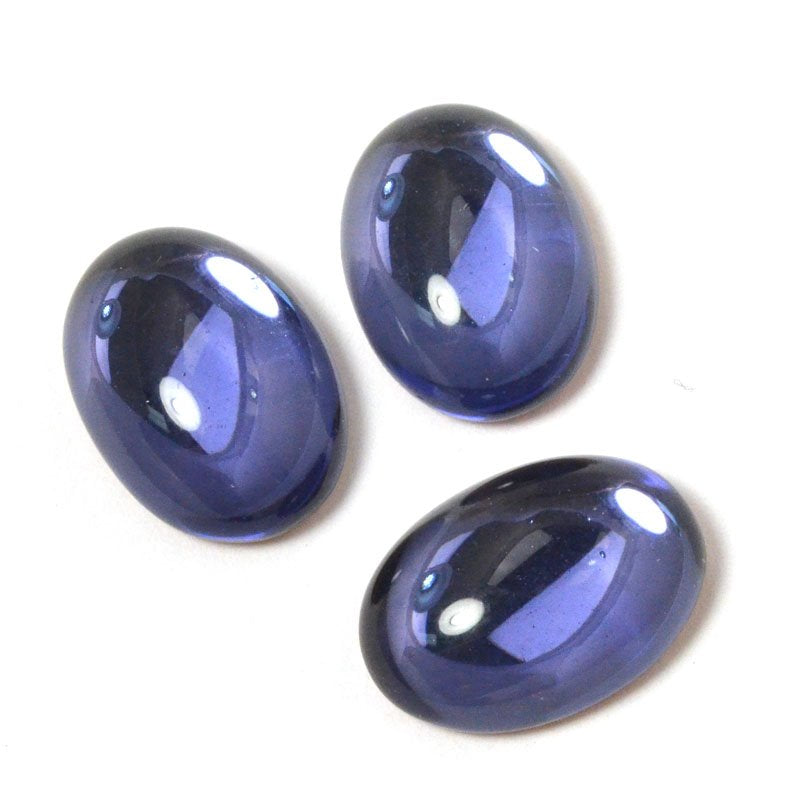 Glass Cabochon - 10x14mm Oval - Tanzanite