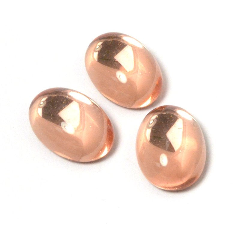 Glass Cabochon - 10x14mm Oval - Light Peach