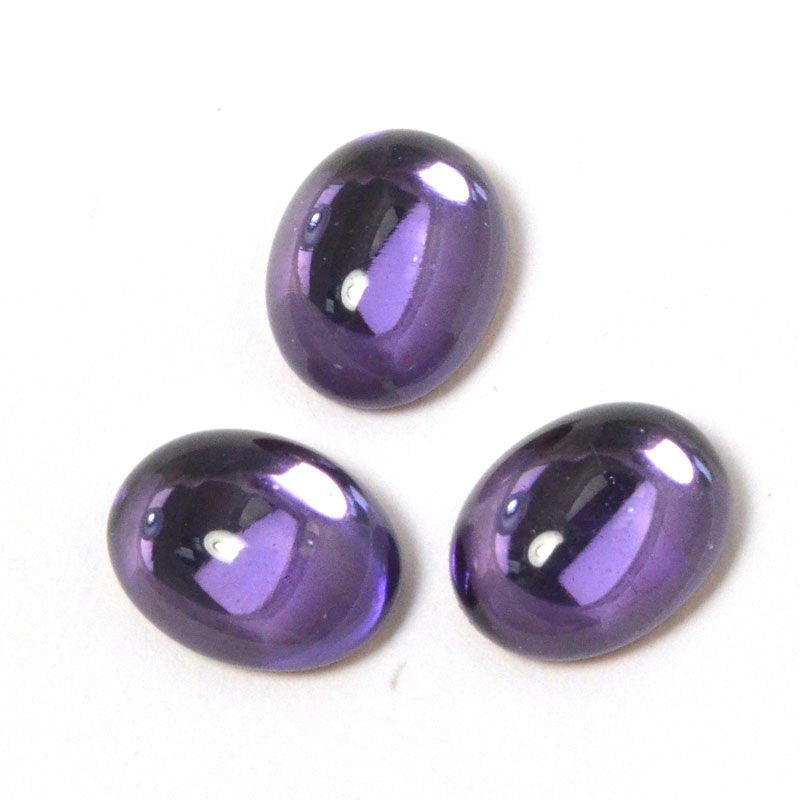 Glass Cabochon - 8x10mm Oval - Tanzanite Reflex