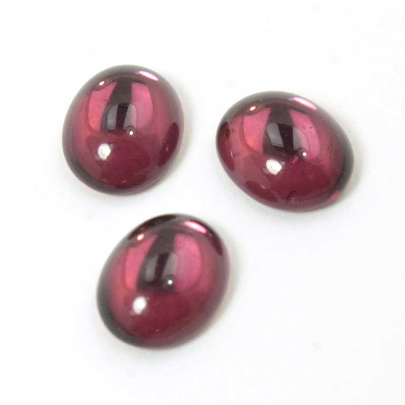 Glass Cabochon - 8x10mm - Oval - Red Amethyst Reflex